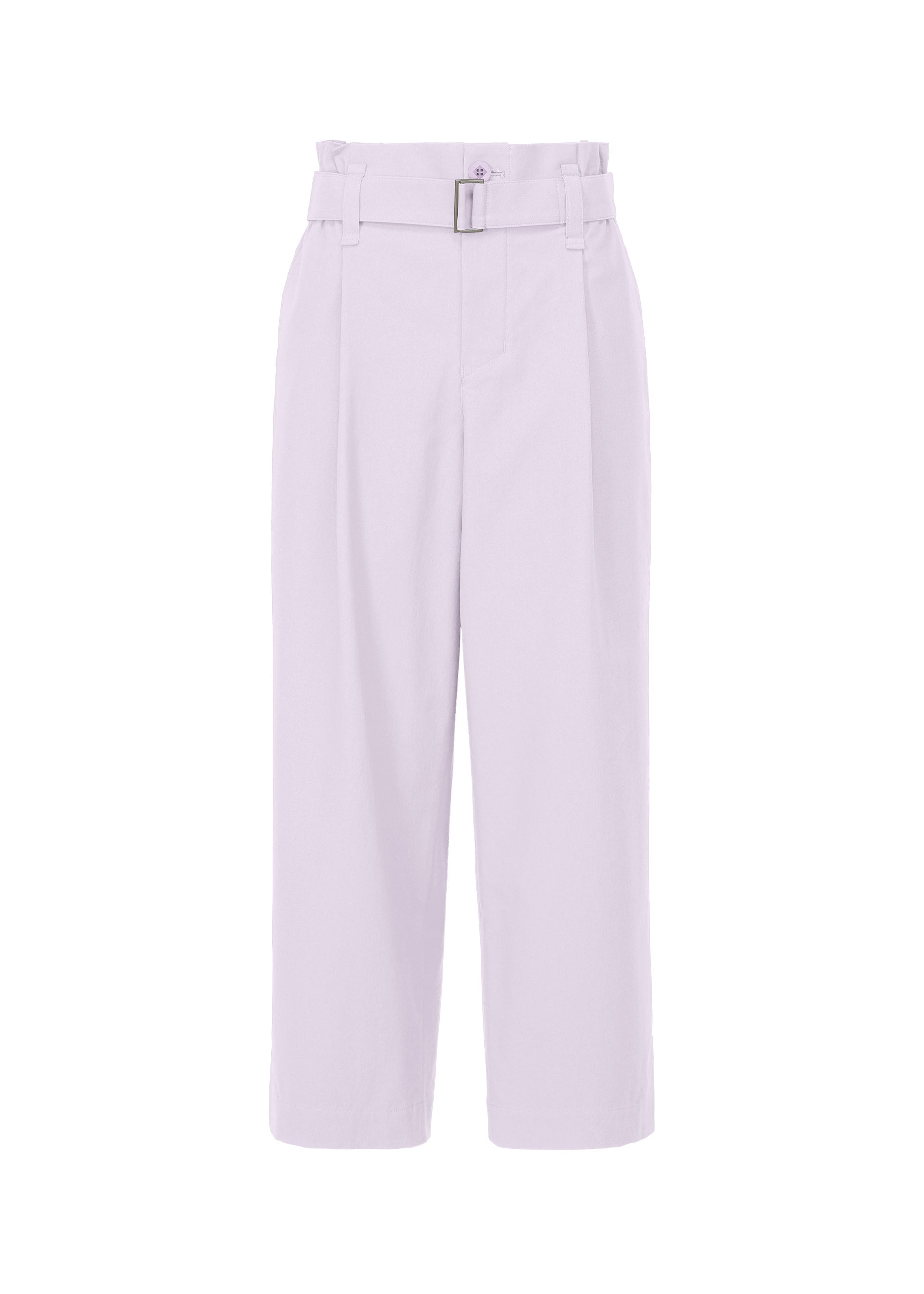 A product shot of the 132 5. ISSEY MIYAKE WASHI STRETCH trousers in icy lilac (80).
