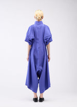 A model wears the 132 5. ISSEY MIYAKE UNIFIED HALF CUBES jumpsuit.