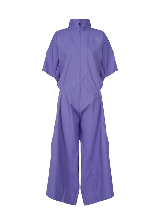 A product shot of the 132 5. ISSEY MIYAKE UNIFIED HALF CUBES jumpsuit in blue violet (73).