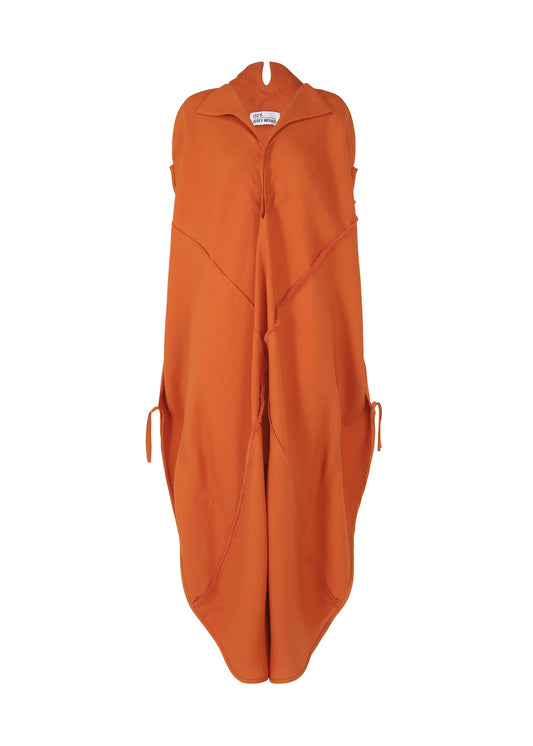A product shot of the 132 5. ISSEY MIYAKE QUADRANT CYCLE jumpsuit in marmalade (30).