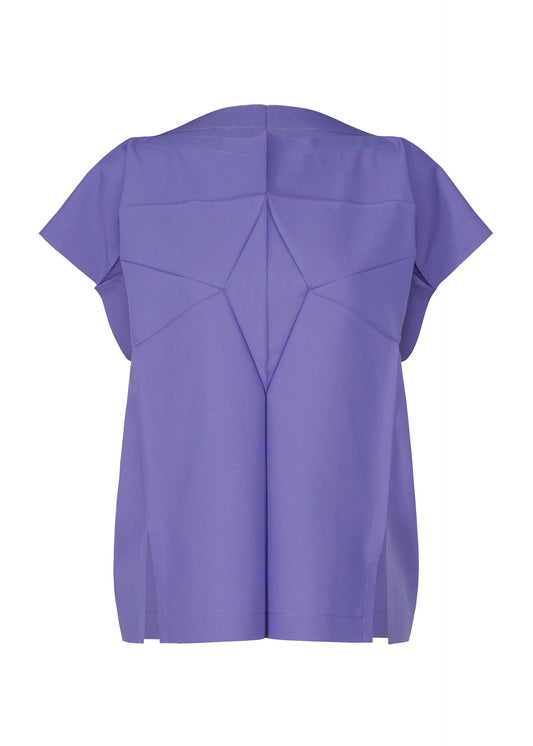 A product shot of the 132 5. ISSEY MIYAKE UNIFIED HALF CUBES shirt in blue violet (73).