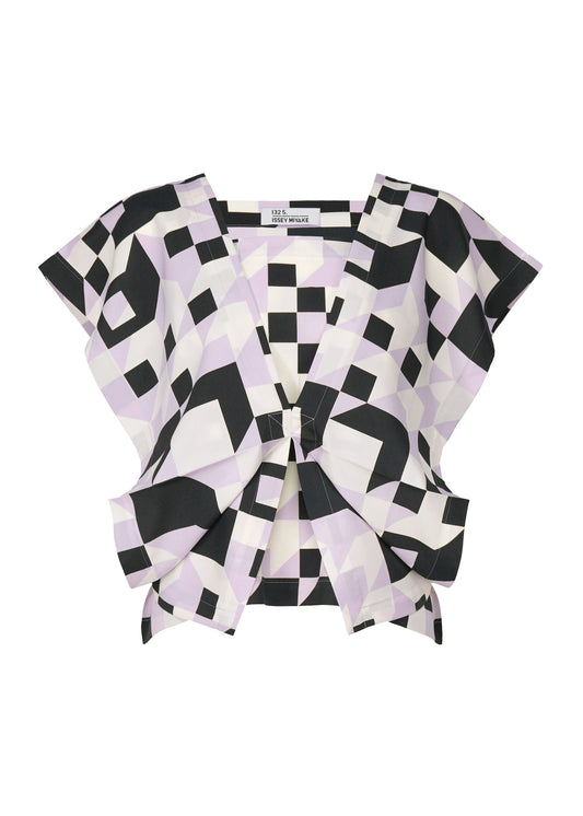 A product shot of the 132 5. ISSEY MIYAKE BOX COMPOSITION shirt in icy lilac (80).