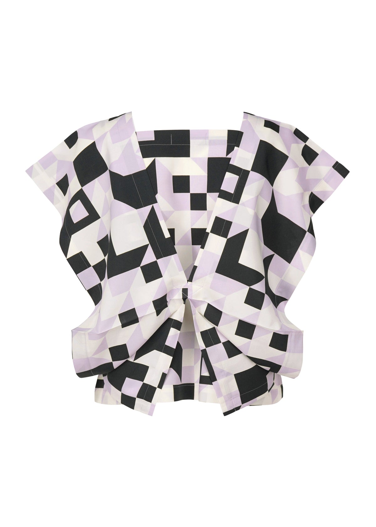 A detail shot of the 132 5. ISSEY MIYAKE BOX COMPOSITION shirt.