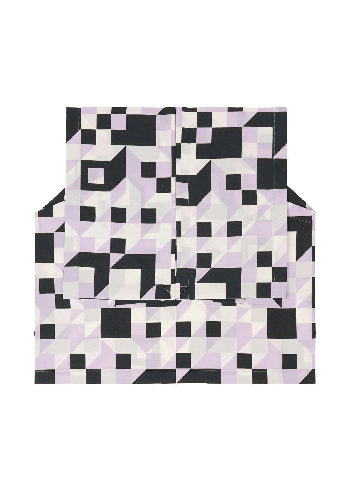 A detail shot of the 132 5. ISSEY MIYAKE BOX COMPOSITION shirt.