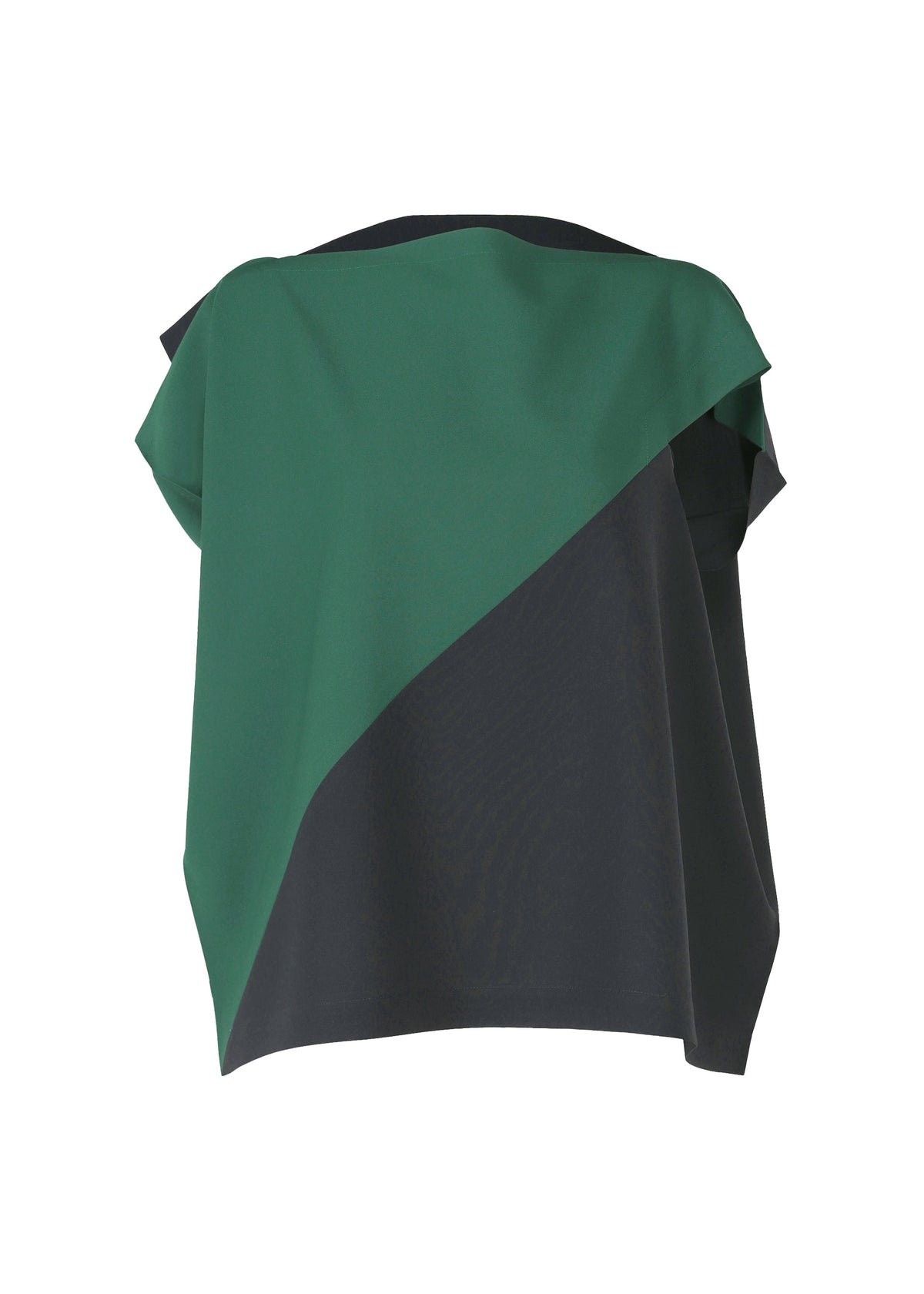 A product shot of the 132 5. ISSEY MIYAKE FLAT T BI COLOR shirt in viridian x navy (69).