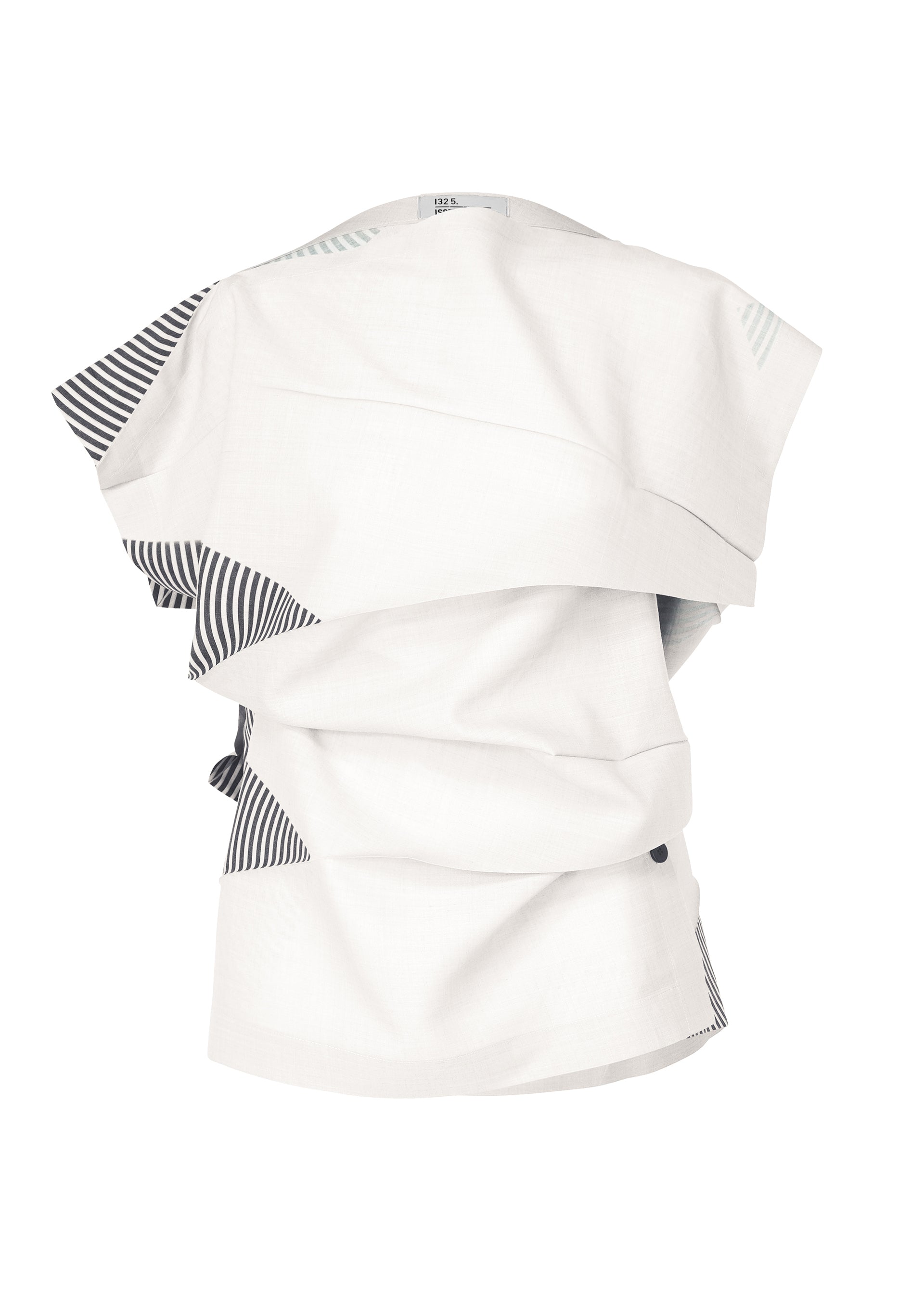 A product shot of the 132 5. ISSEY MIYAKE FOLD RAMIE PRINT shirt in white (01).