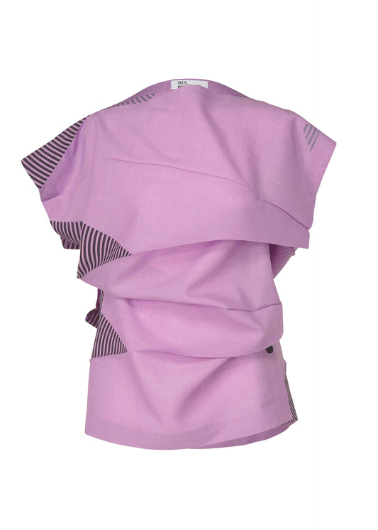 A product shot of the 132 5. ISSEY MIYAKE FOLD RAMIE PRINT shirt in lilac (82).