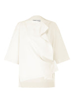 A product shot of the 132 5. ISSEY MIYAKE FLAT ONE TUCK T shirt in white (01).