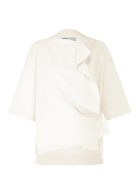 A product shot of the 132 5. ISSEY MIYAKE FLAT ONE TUCK T shirt in white (01).