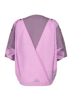 A detail shot of the 132 5. ISSEY MIYAKE FOLD RAMIE PRINT cardigan.