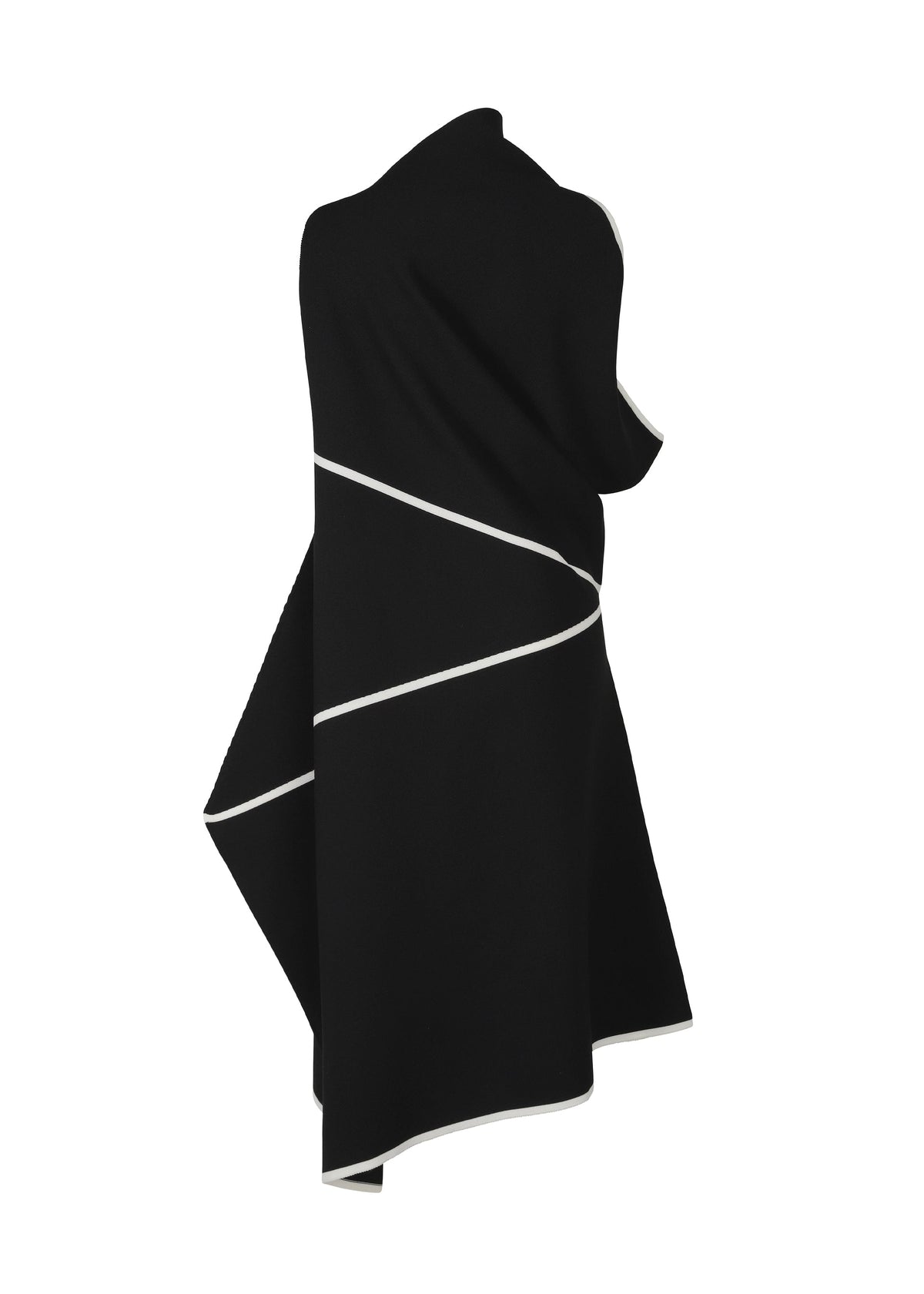 A detail shot of the 132 5. ISSEY MIYAKE HALF CUBE PATTERN KNIT dress.