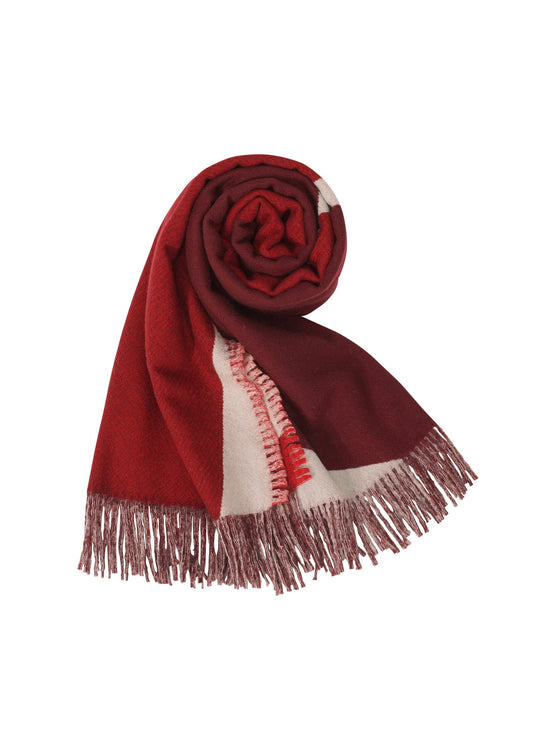 A product shot of the 132 5. ISSEY MIYAKE POSITIONS STOLE stole in red (24).