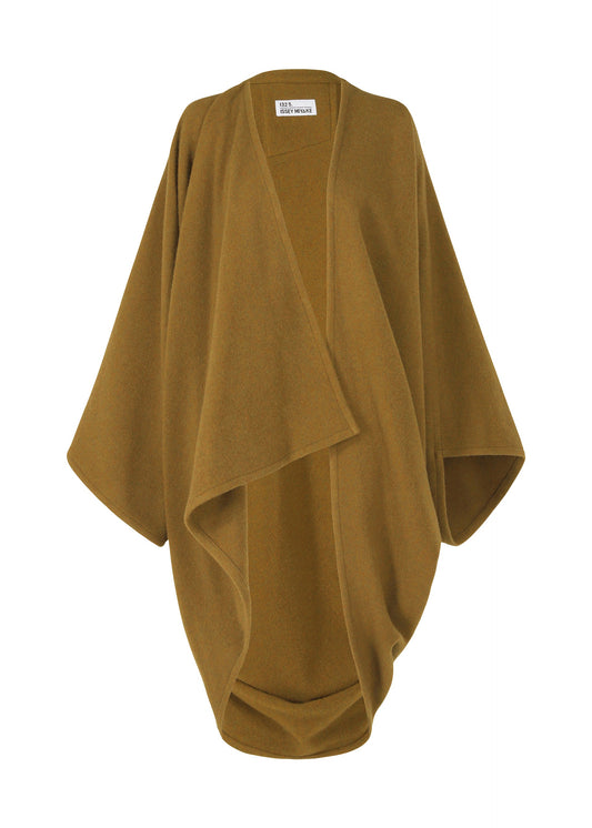 A product shot of the 132 5. ISSEY MIYAKE DRAPE COAT coat in mustard (55).
