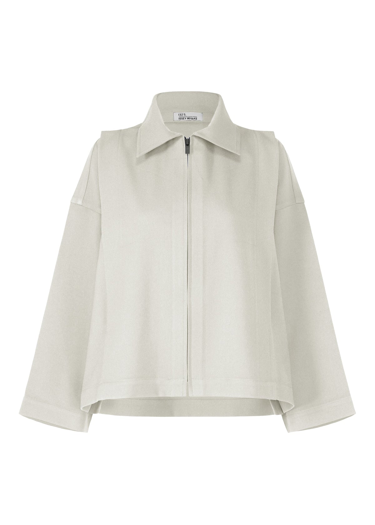 A product shot of the 132 5. ISSEY MIYAKE WOOL LIKE FLAT TUCK jacket in pearl white (03).
