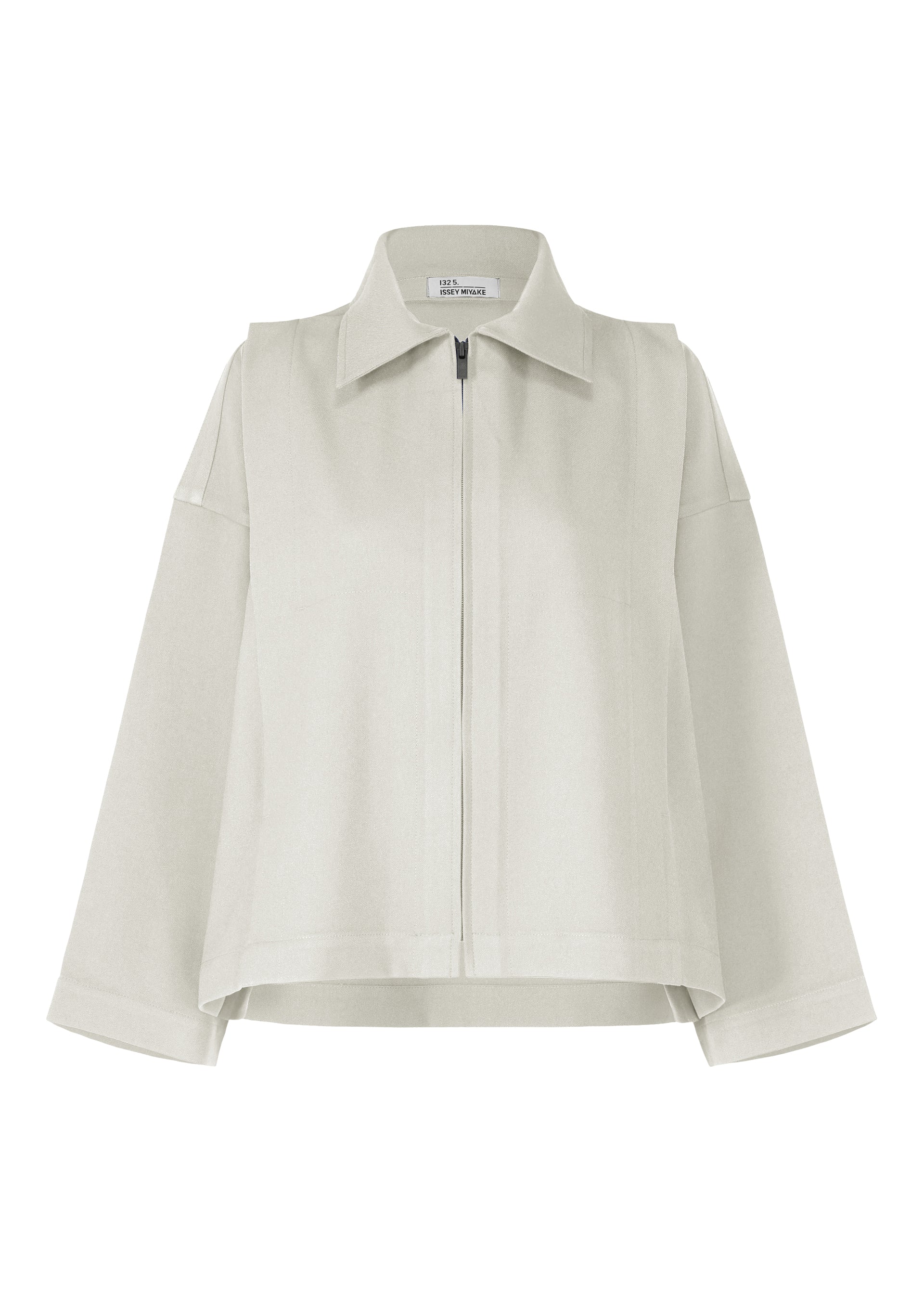 A product shot of the 132 5. ISSEY MIYAKE WOOL LIKE FLAT TUCK jacket in pearl white (03).