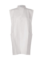 A product shot of the 132 5. ISSEY MIYAKE 132 5. FLAT 1 vest in smoke white (05).