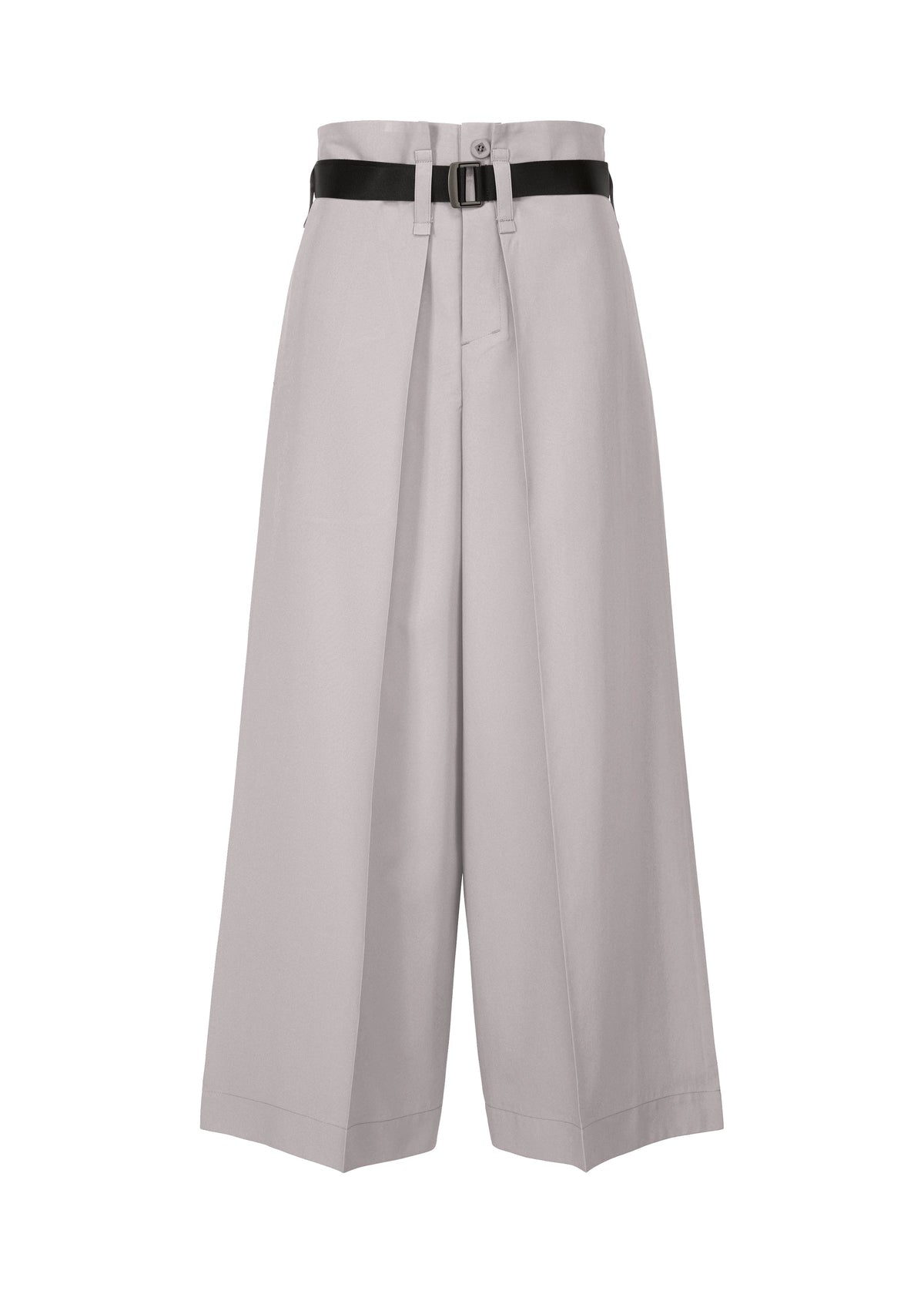 A product shot of the 132 5. ISSEY MIYAKE FLAT SQUARE BOTTOMS trousers in silver grey.