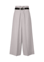 A product shot of the 132 5. ISSEY MIYAKE FLAT SQUARE BOTTOMS trousers in silver grey.