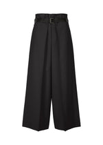 A product shot of the 132 5. ISSEY MIYAKE FLAT SQUARE BOTTOMS trousers in black.