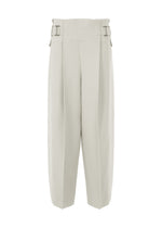 A product shot of the 132 5. ISSEY MIYAKE WOOL LIKE FLAT TUCK trousers in pearl white (03).