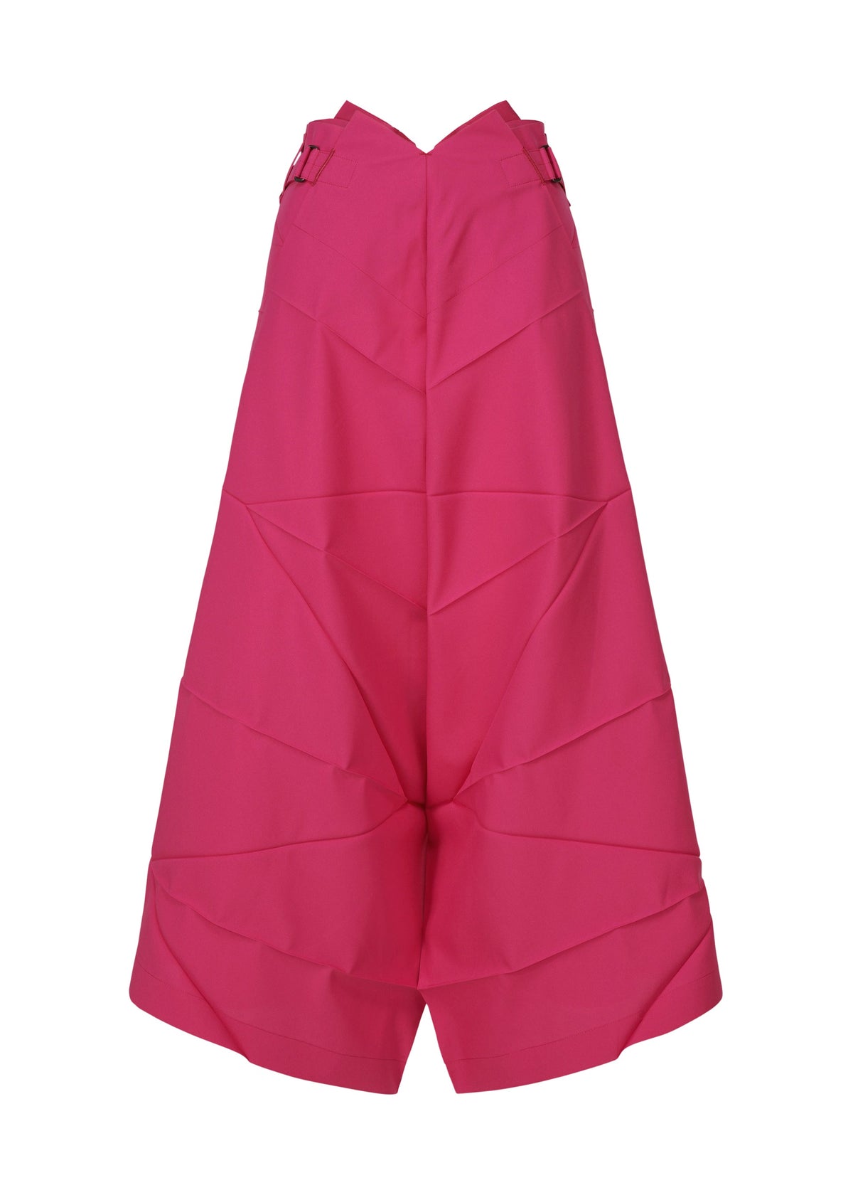 A product shot of the 132 5. ISSEY MIYAKE NO.2 trousers in magenta.