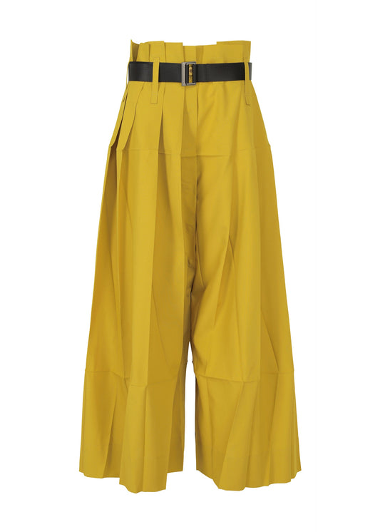 A product shot of the 132 5. ISSEY MIYAKE NO.3 trousers in mustard (55).