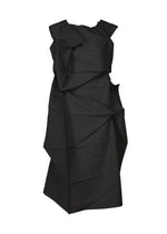 A product shot of the 132 5. ISSEY MIYAKE NO.2 dress in black.