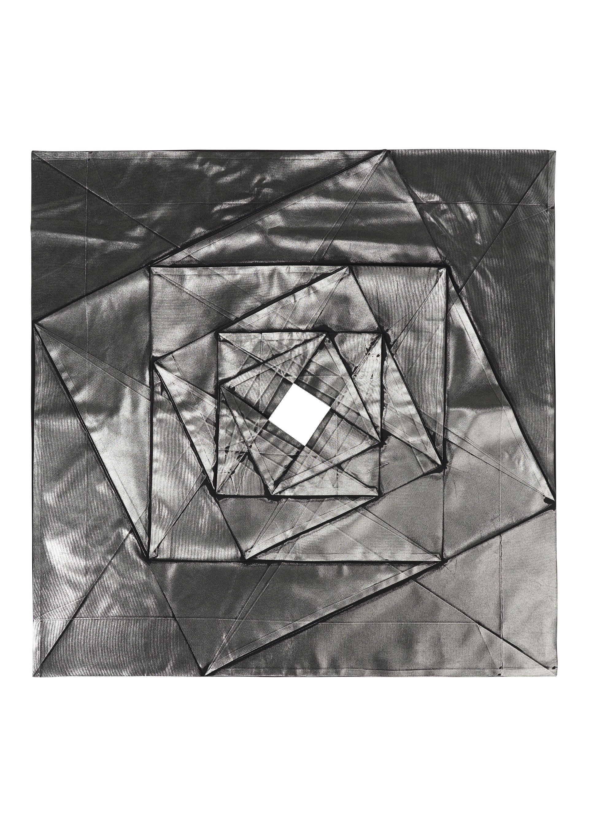 A detail shot of the 132 5. ISSEY MIYAKE NO.16 FOIL dress.