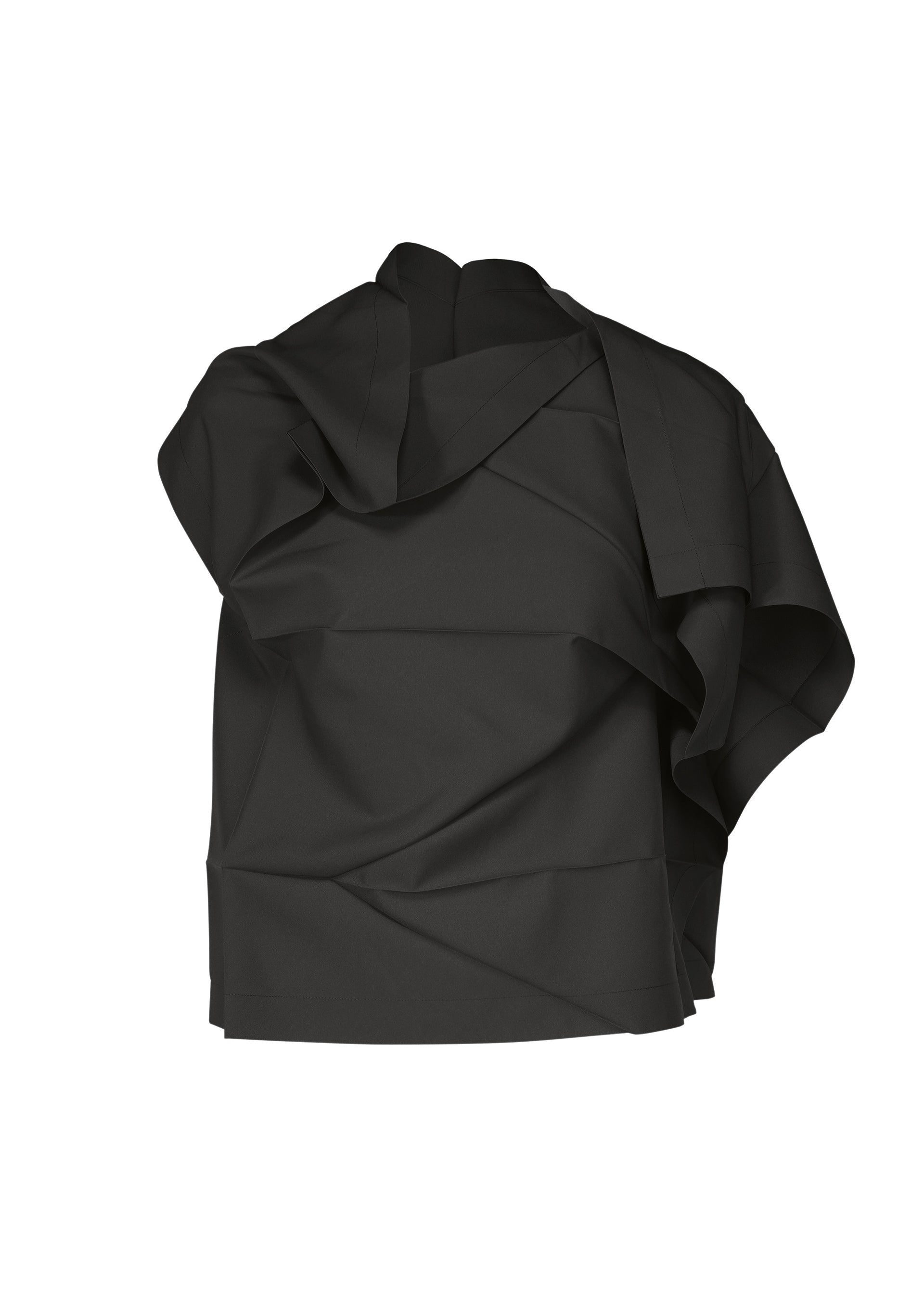 A product shot of the 132 5. ISSEY MIYAKE NO.2 shirt in black.