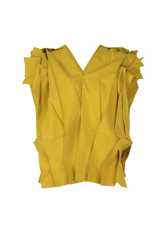 A product shot of the 132 5. ISSEY MIYAKE NO.3 shirt in mustard (55).