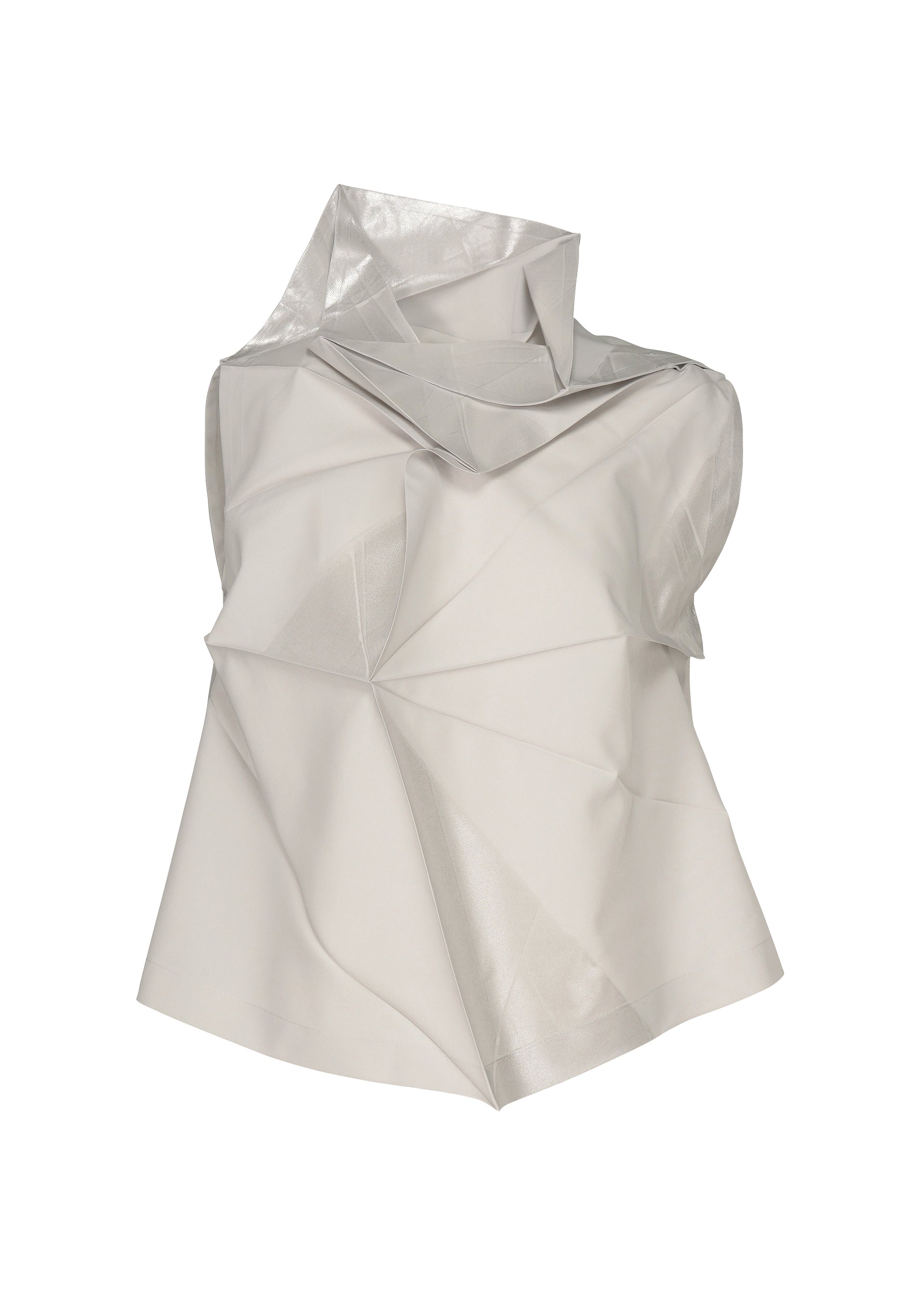 A product shot of the 132 5. ISSEY MIYAKE NO.16 FOIL shirt in pearl white (03).