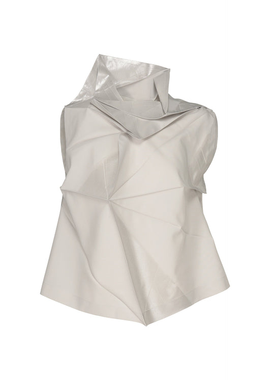 A product shot of the 132 5. ISSEY MIYAKE NO.16 FOIL shirt in pearl white (03).