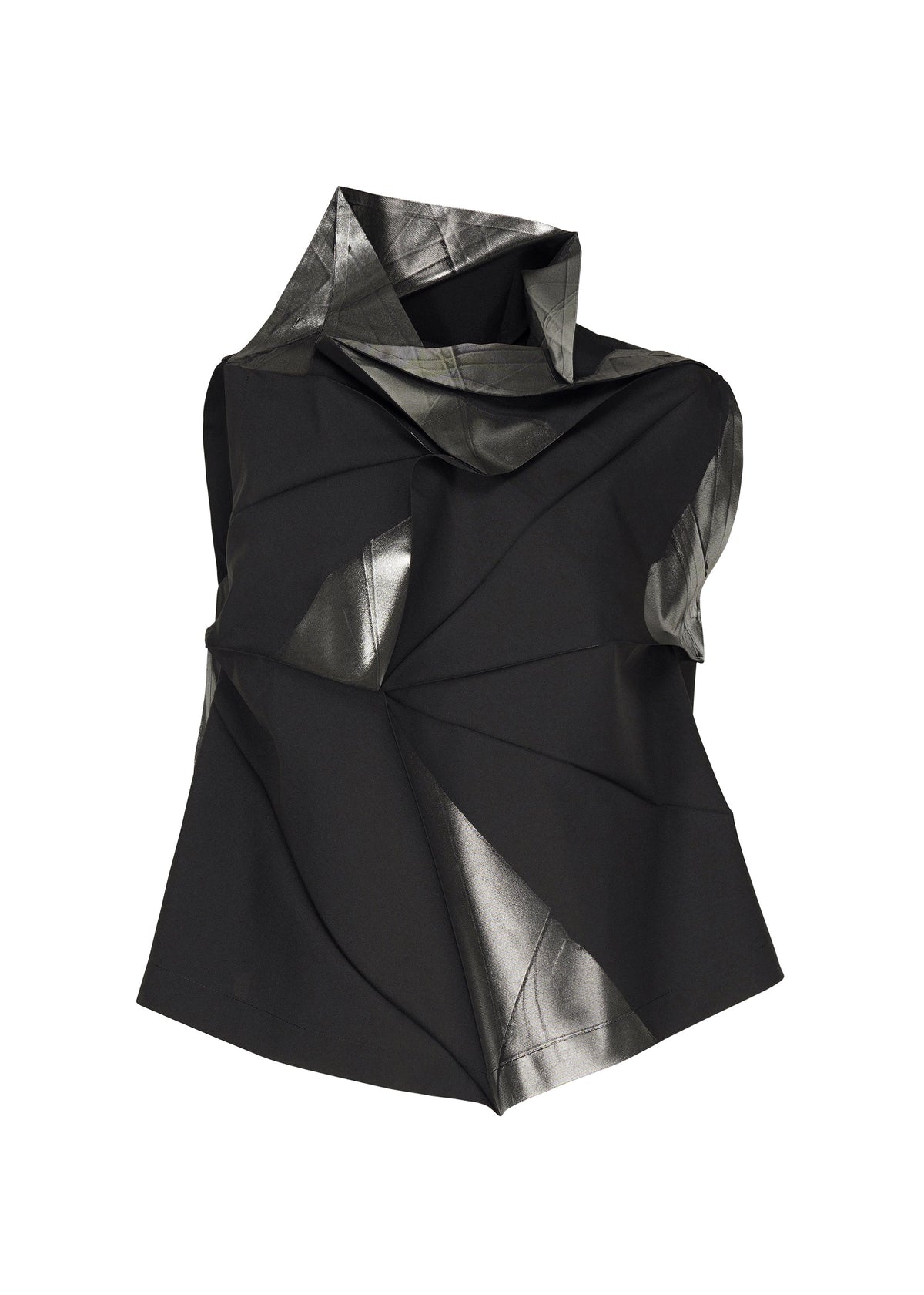 A product shot of the 132 5. ISSEY MIYAKE NO.16 FOIL shirt in black (15).