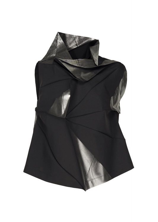 A product shot of the 132 5. ISSEY MIYAKE NO.16 FOIL shirt in black (15).