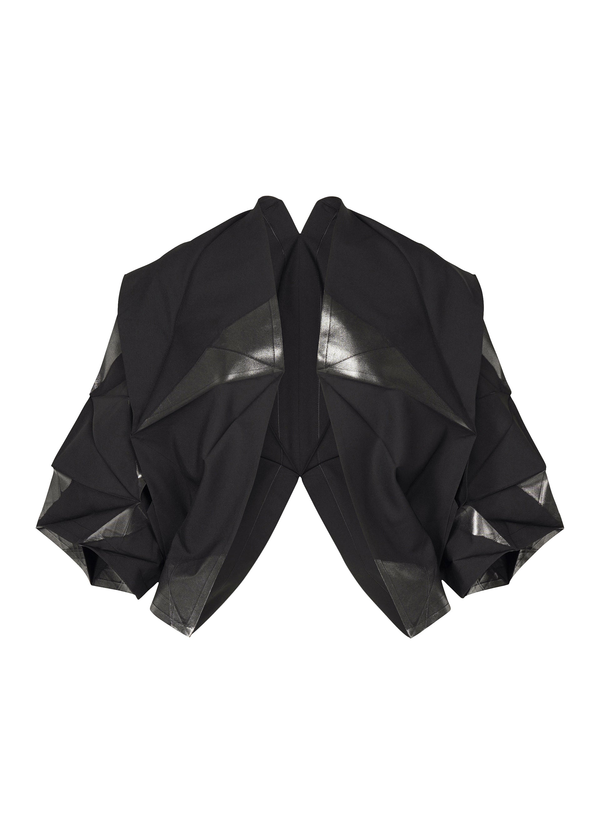 A product shot of the 132 5. ISSEY MIYAKE NO.16 FOIL cardigan in black (15).