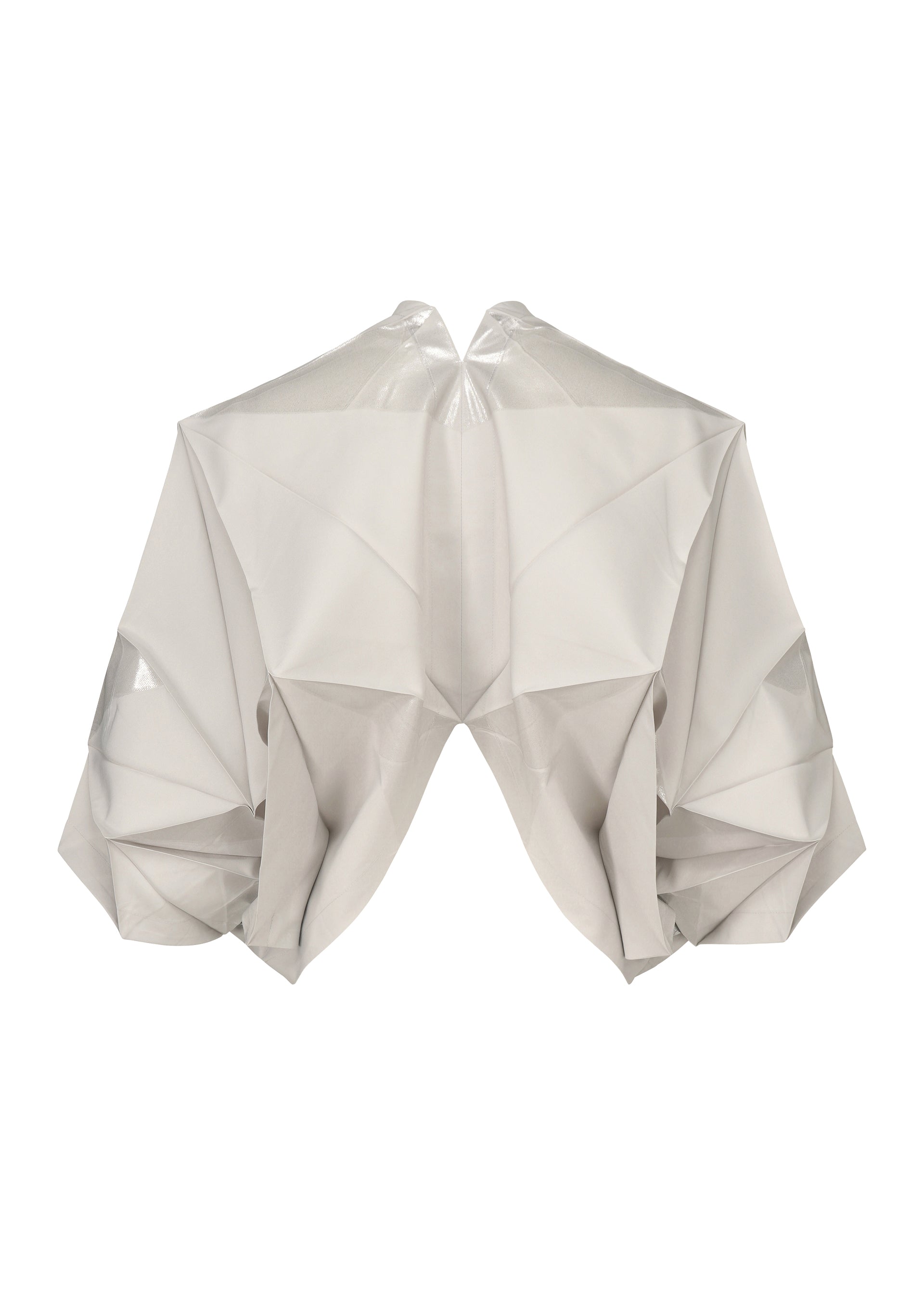 A detail shot of the 132 5. ISSEY MIYAKE NO.16 FOIL cardigan.