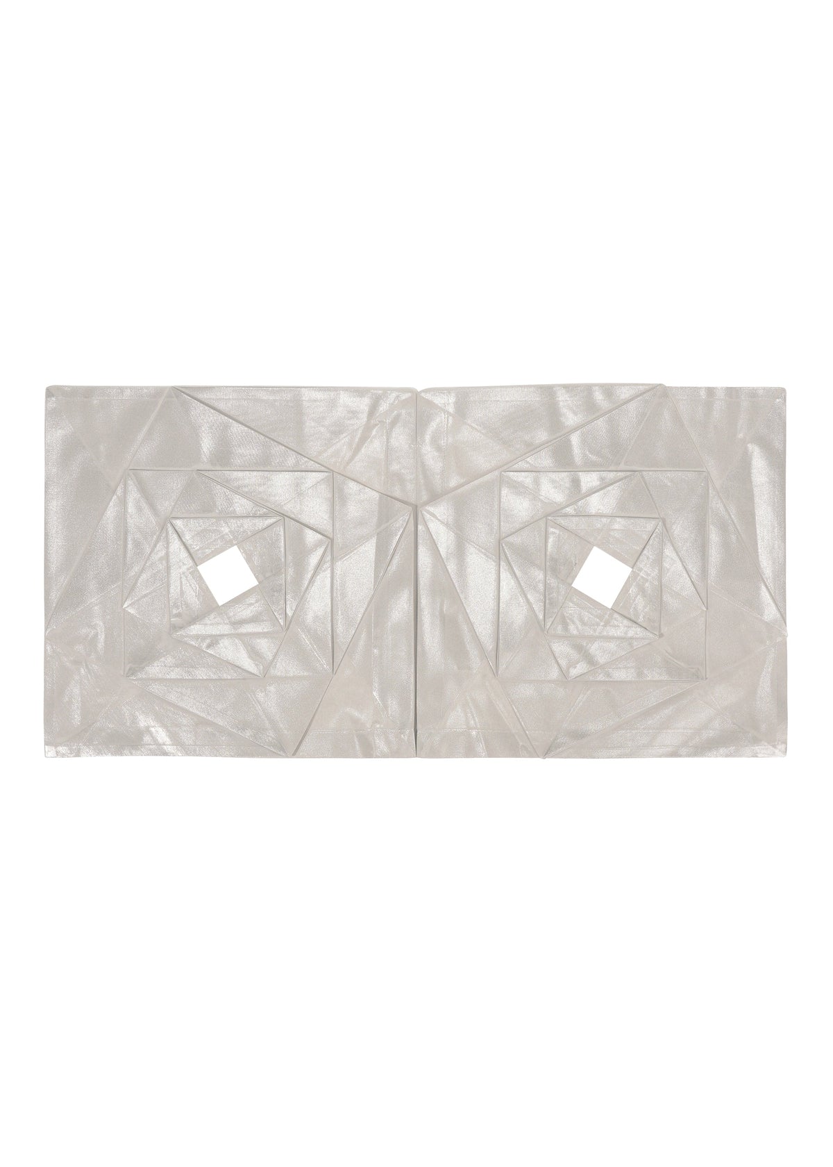 A detail shot of the 132 5. ISSEY MIYAKE NO.16 FOIL cardigan.