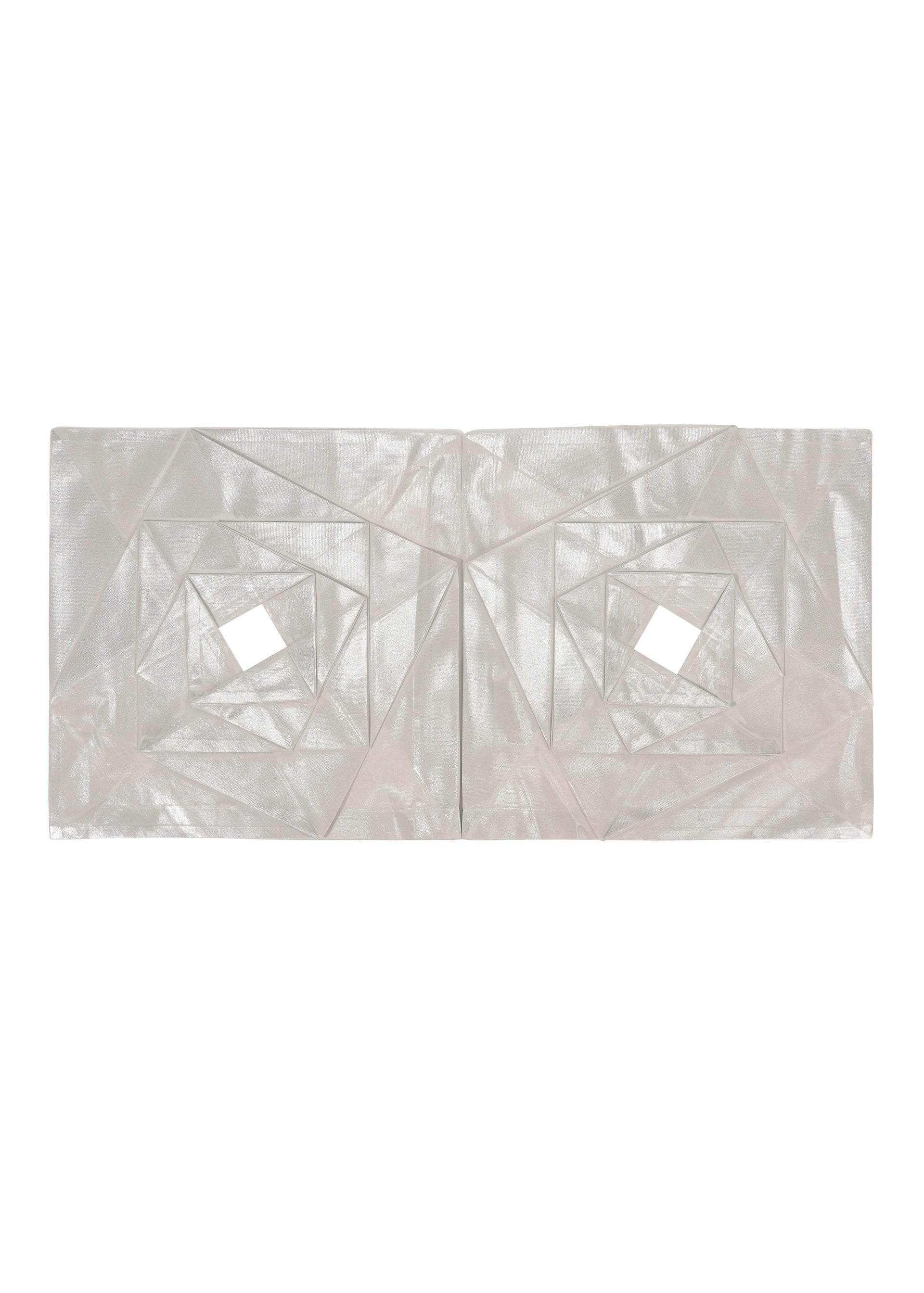 A detail shot of the 132 5. ISSEY MIYAKE NO.16 FOIL cardigan.