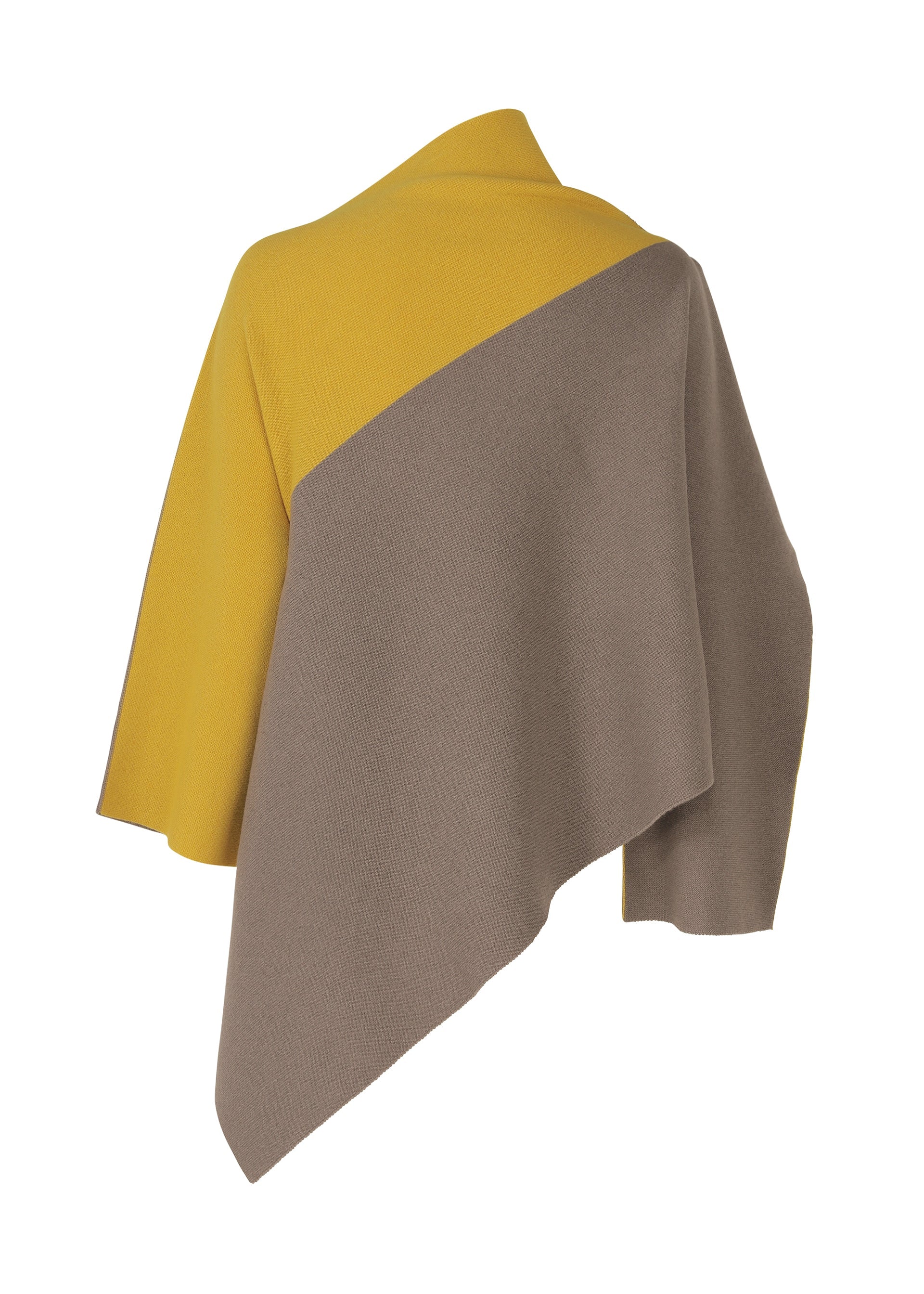 A detail shot of the 132 5. ISSEY MIYAKE POSITIONED KNIT top.