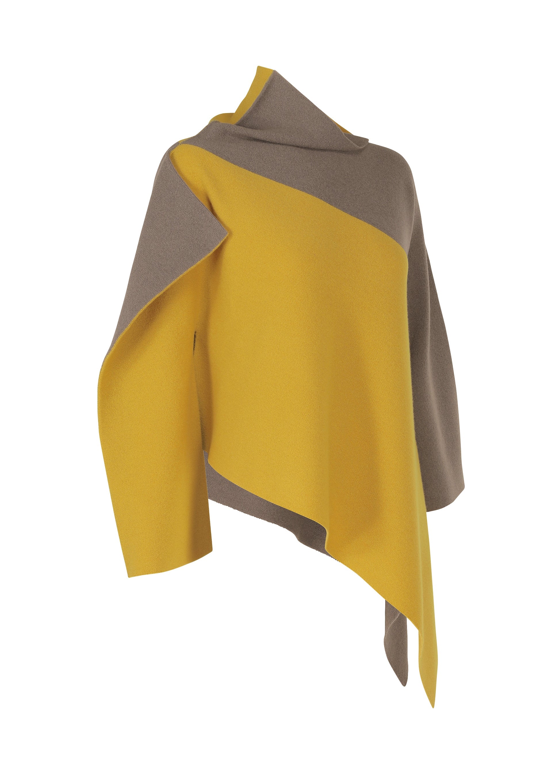 A detail shot of the 132 5. ISSEY MIYAKE POSITIONED KNIT top.