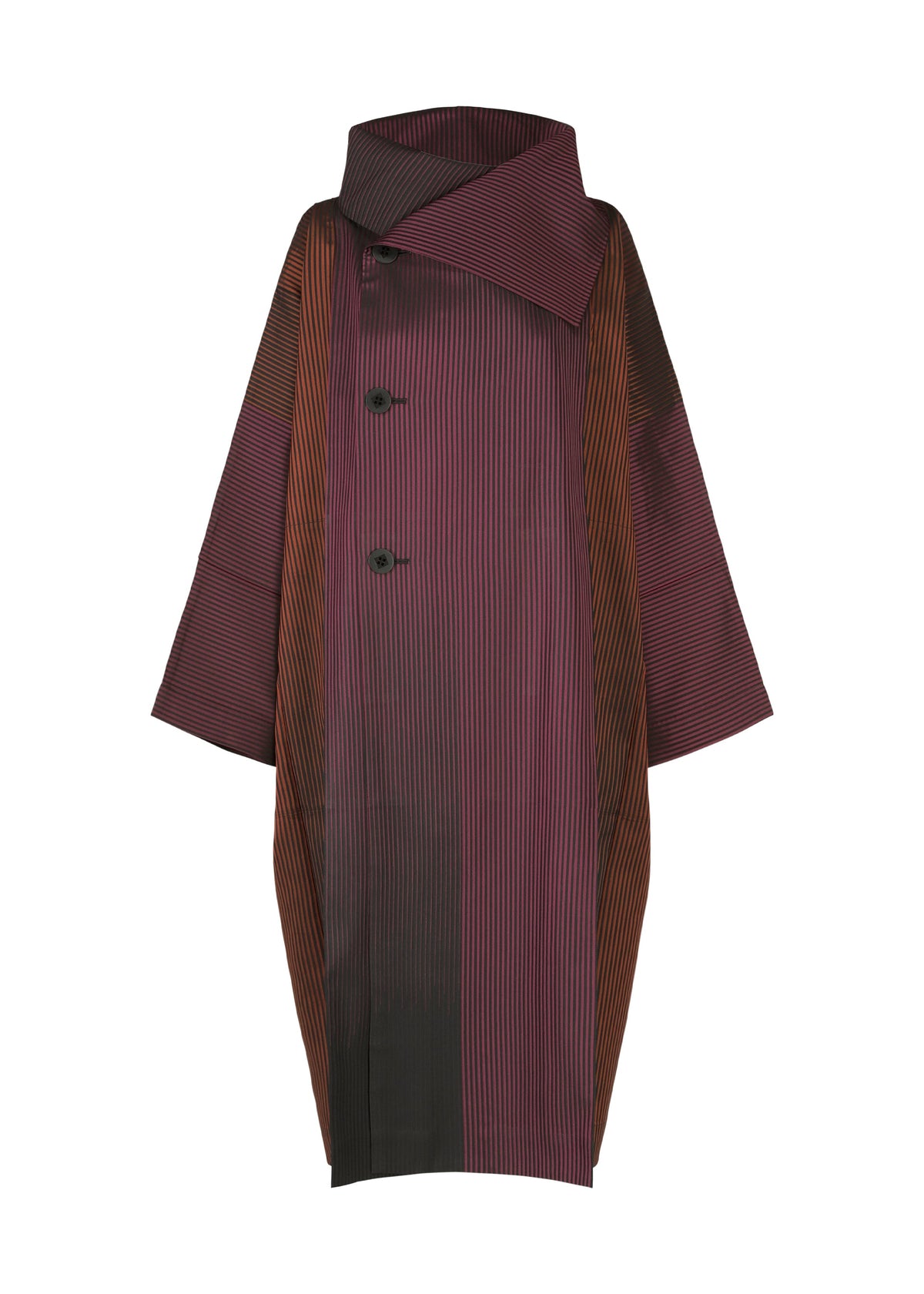 A product shot of the 132 5. ISSEY MIYAKE GRADATION COAT clothing in pink (22).