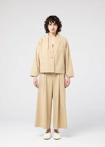 A model wears the 132 5. ISSEY MIYAKE WASHI STRETCH jacket.