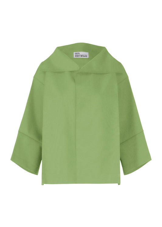 A product shot of the 132 5. ISSEY MIYAKE 132 5. FLAT 2 jacket in olive green.