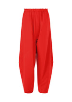 A product shot of the 132 5. ISSEY MIYAKE PARALLEL WRAP trousers in red (24).