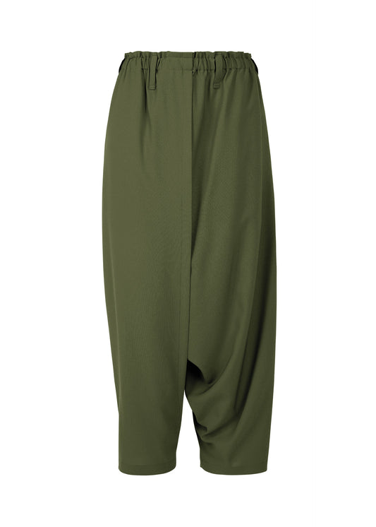 A product shot of the 132 5. ISSEY MIYAKE SEAMLESS trousers in khaki (65).