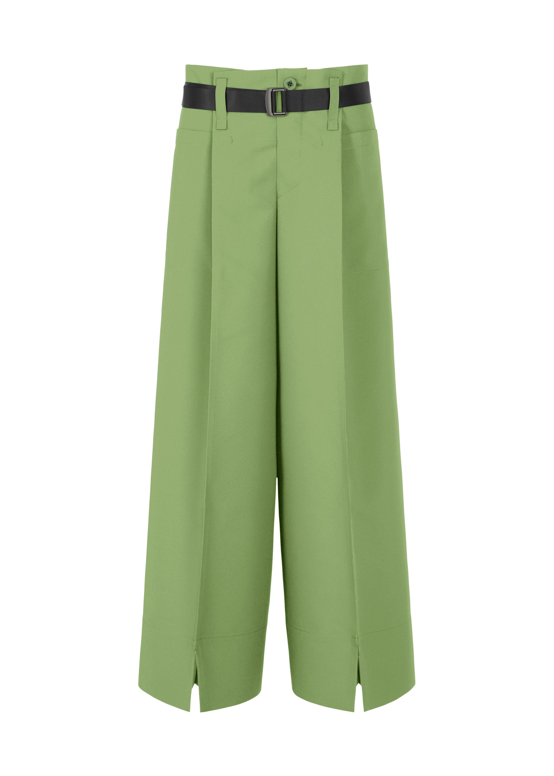 A product shot of the 132 5. ISSEY MIYAKE 132 5. FLAT 2 trousers in olive green.