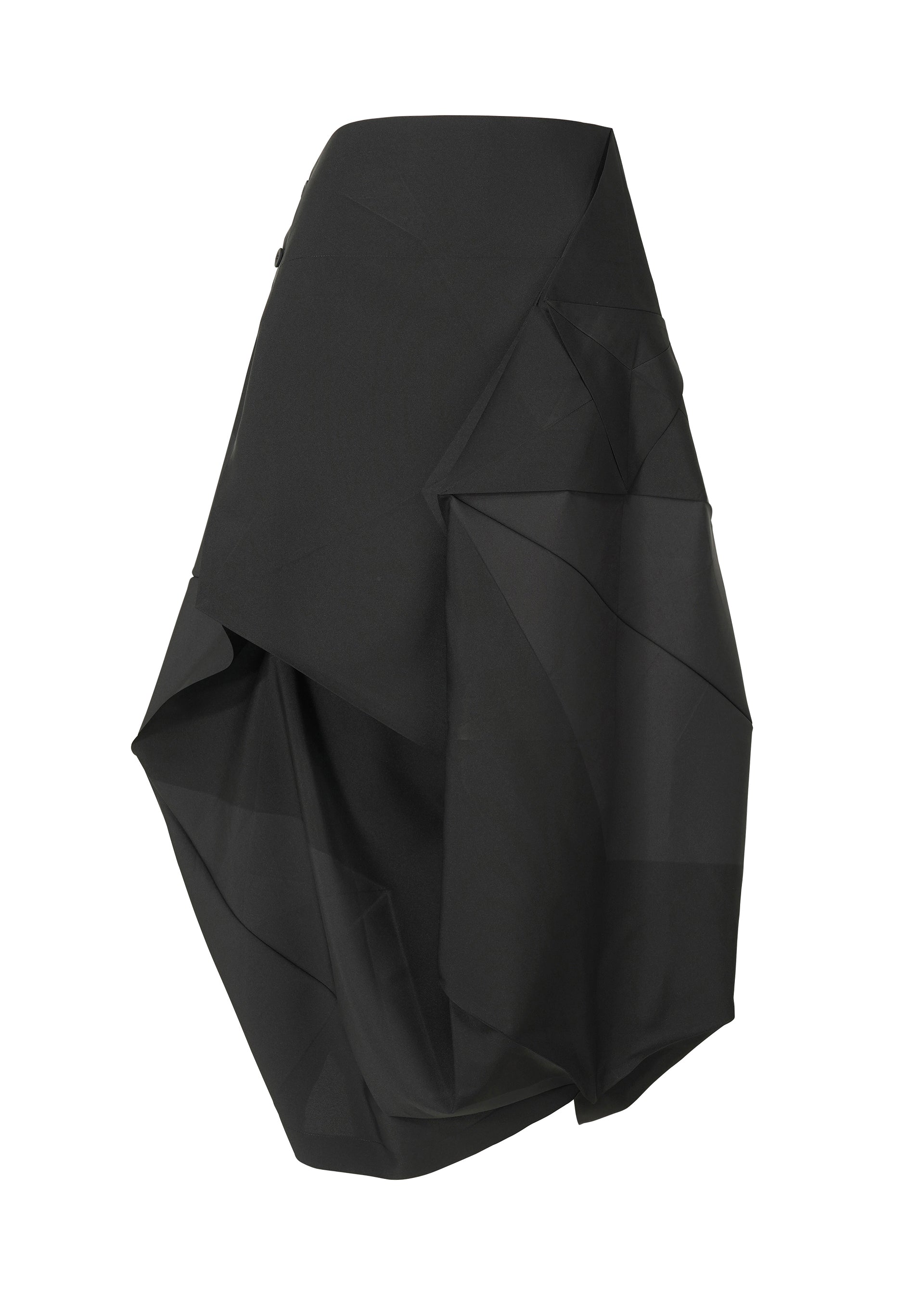 A product shot of the 132 5. ISSEY MIYAKE NO.17 PRINT skirt in charcoal (14).