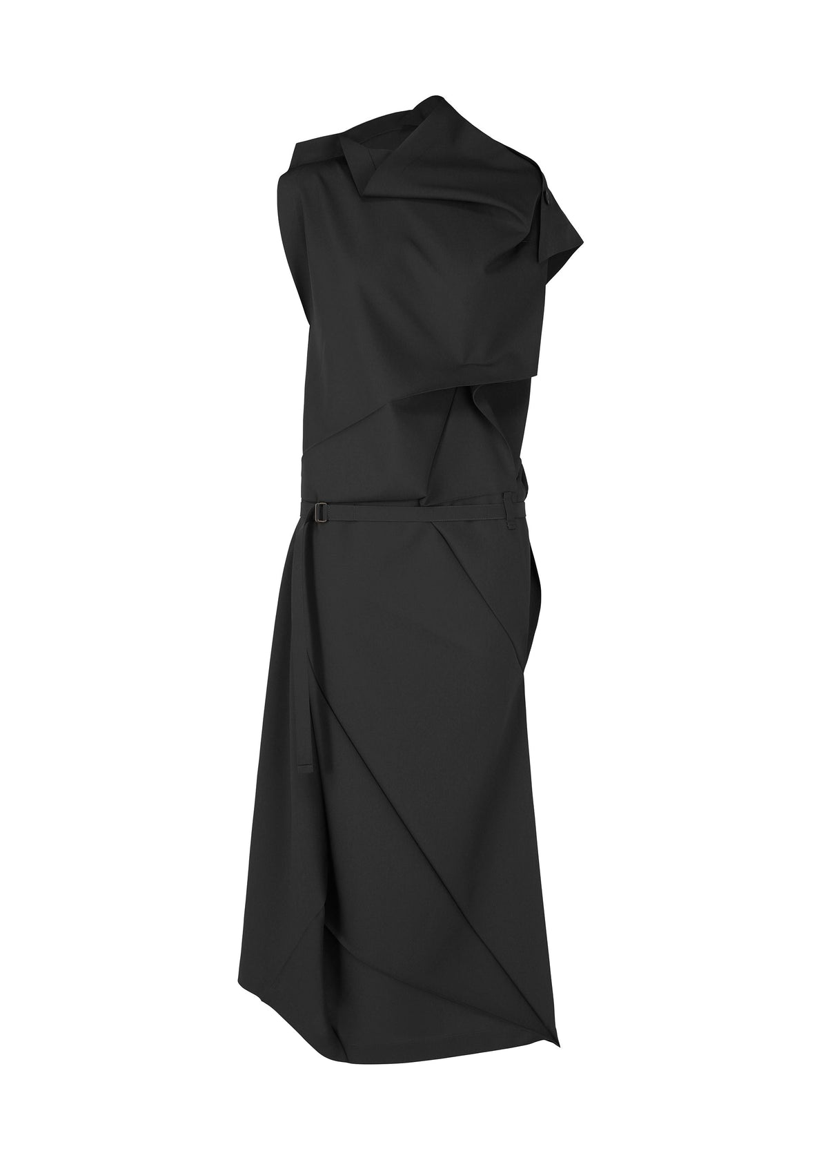 A product shot of the 132 5. ISSEY MIYAKE FACET SOLID dress in black (15).