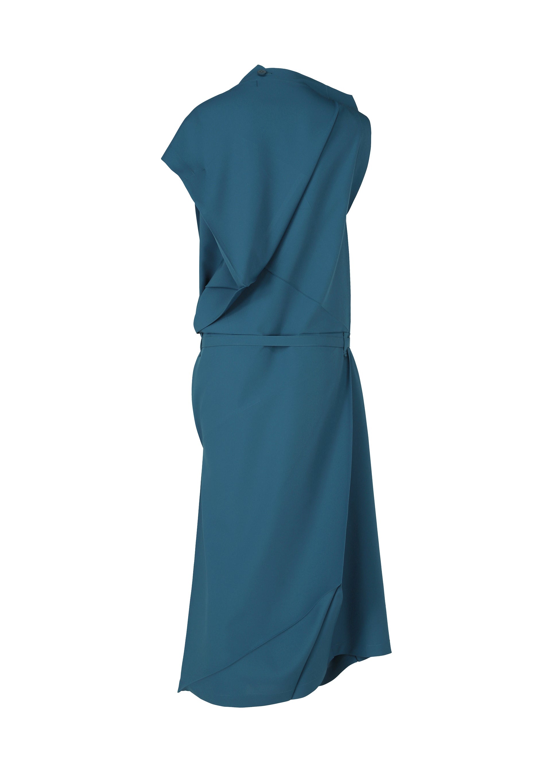 A detail shot of the 132 5. ISSEY MIYAKE FACET SOLID dress.