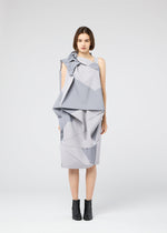 A model wears the 132 5. ISSEY MIYAKE NO.17 PRINT dress.